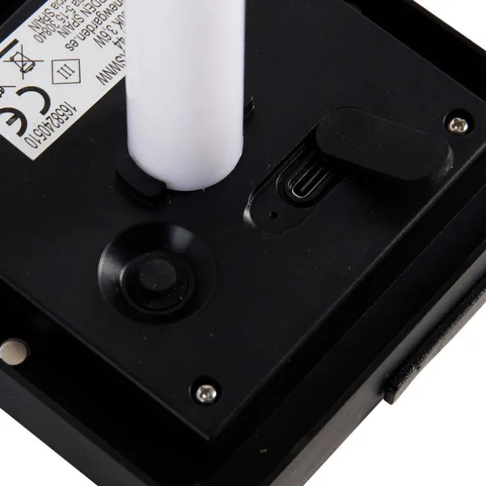 Tischleuchte aus Bambus mit Flammeneffekt inkl. LED IP44 Solar Wiederaufladbar - Vega