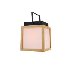 Tischleuchte aus Bambus mit Flammeneffekt inkl. LED IP44 Solar Wiederaufladbar - Vega