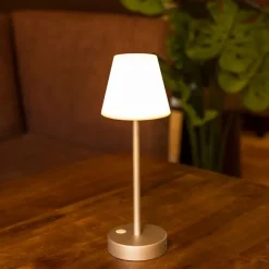 Tischleuchte aus Messing inkl. LED wiederaufladbar mit Touchdimmer - Renata