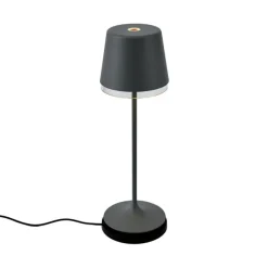 Tischleuchte Dunkelgrau inkl. LED IP65 Wiederaufladbar mit Ladestation - Bass