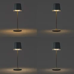 Tischleuchte Dunkelgrau inkl. LED IP65 Wiederaufladbar mit Ladestation - Bass