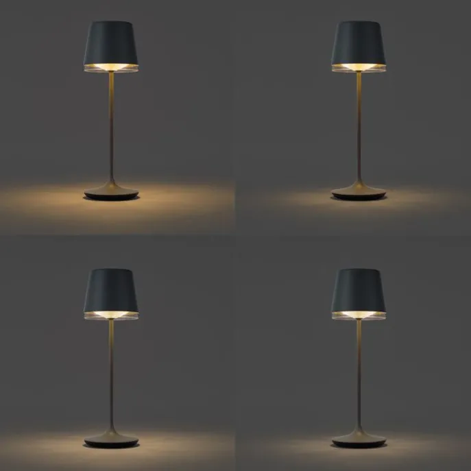 Tischleuchte Dunkelgrau inkl. LED IP65 Wiederaufladbar mit Ladestation - Bass