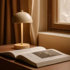 Tischleuchte für den Außenbereich beige inkl. LED 3-Stufen-Dimmbar IP44 Wiederaufladbar - Keira