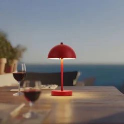 Tischleuchte für den Außenbereich Dunkelrot inkl. LED 3-Stufen-Dimmbar IP44 Wiederaufladbar - Keira