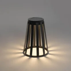 Tischleuchte für den Außenbereich schwarz inkl. LED 3-stufig dimmbar Solar- und Akku-betrieb - Penny