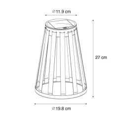 Tischleuchte für den Außenbereich schwarz inkl. LED 3-stufig dimmbar Solar- und Akku-betrieb - Penny