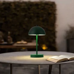 Tischleuchte für den Außenbereich Dunkelgrün inkl. LED 3-Stufen-Dimmbar IP44 Wiederaufladbar - Keira
