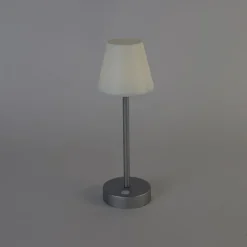 Tischleuchte grau inkl. LED wiederaufladbar mit Touchdimmer - Renata