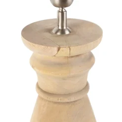 Tischleuchte im Landhausstil Holz natur ohne Lampenschirm - Catnip