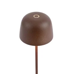 Tischleuchte Rostbraun inkl. LED Wiederaufladbar mit Ladestation IP65 - Raika