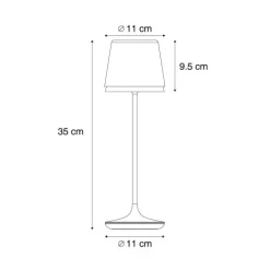 Tischleuchte Rostbraun inkl. LED IP65 Wiederaufladbar mit Ladestation - Bass