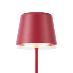 Tischleuchte Rot inkl. LED IP65 Wiederaufladbar mit Ladestation - Treble