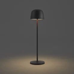 Tischleuchte schwarz inkl. LED, wiederaufladbar mit Ladestation IP65 - Raika