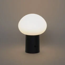 Tischleuchte schwarz inkl. LED 3-stufig dimmbar wiederaufladbar - Louise