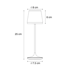 Tischleuchte schwarz inkl. LED IP65 Wiederaufladbar mit Ladestation - Treble
