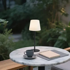 Tischleuchte Schwarz Wiederaufladbar Incl. LED und Dimmer IP54 - Jude