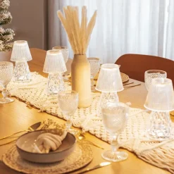 Tischleuchte transparentes Glas inkl. LED Wiederaufladbar IP44 - Lola 20 Lux