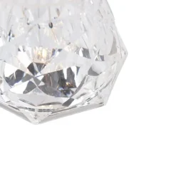 Tischleuchte transparentes Glas inkl. LED Wiederaufladbar IP44 - Lola 20 Lux