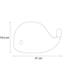 Tischleuchte Weiß 30cm inkl. LED Dimmbar IP54 Wiederaufladbar - Baby Whale
