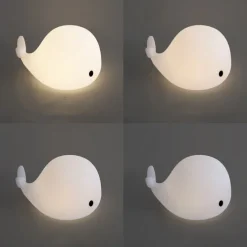 Tischleuchte Weiß 30cm inkl. LED Dimmbar IP54 Wiederaufladbar - Baby Whale