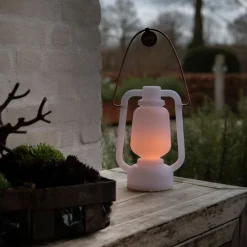 Tischleuchte weiß Flammeneffekt 22 cm - Storm Mini