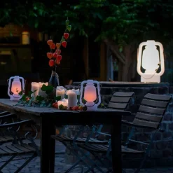 Tischleuchte weiß Flammeneffekt 22 cm - Storm Mini