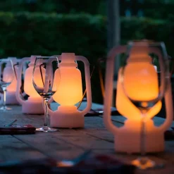 Tischleuchte weiß Flammeneffekt 22 cm - Storm Mini