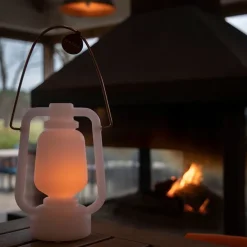 Tischleuchte weiß Flammeneffekt 22 cm - Storm Mini