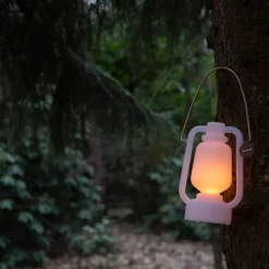 Tischleuchte weiß Flammeneffekt 22 cm - Storm Mini