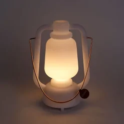 Tischleuchte weiß IP44 inkl. Bluetooth Lautsprecher - Storm Music