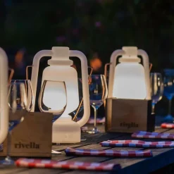 Tischleuchte wiederaufladbar 30 cm IP44 weiß - Storm Small