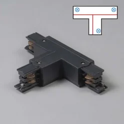 T-Verbinder für 3-Phasen Schiene schwarz oben links - 3-phasig