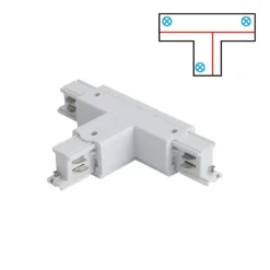 T-Verbinder für 3-Phasen-Schiene Rechts B Weiß