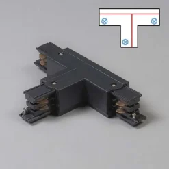T-Verbinder für 3-Phasenschiene schwarz rechts unten - 3-phasig