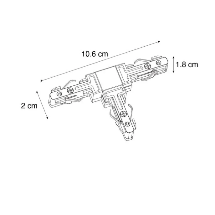 T-Verbinder Schwarz 1-phasig - Slimline