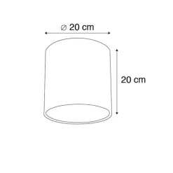 Velour Lampenschirm blau 20/20/20 mit goldener Innenseite