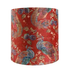 Velour Lampenschirm Pfau Design 40/40/40 Gold innen