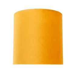 Velours Lampenschirm gelb 25/25/25 mit goldener Innenseite