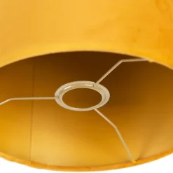 Velours Lampenschirm gelb 25/25/25 mit goldener Innenseite