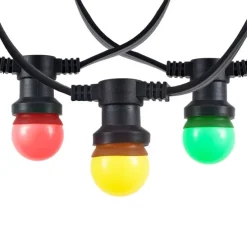 Verbindbare schwarze Lichterkette mit Stecker 18m inkl. E27 30-Lichter IP44 - Lubber
