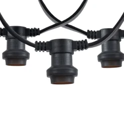 Verbindbare schwarze Lichterkette mit Stecker 14m 30-Lichter IP44 - Lubber