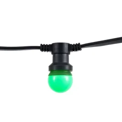 Verbindbare schwarze Lichterkette mit Stecker 6m inkl. E27 Multicolor 10-Lichter IP54 - Lubber