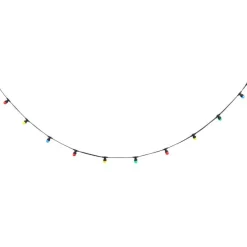 Verbindbare schwarze Lichterkette mit Stecker 6m inkl. E27 Multicolor 10-Lichter IP54 - Lubber