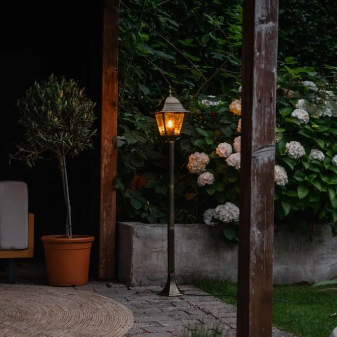 Vintage Außenlaterne antikgold 120 cm - Antigua