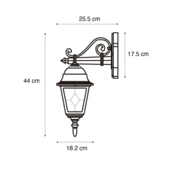 Vintage Außenwandlaterne Bronze - Antigua Down