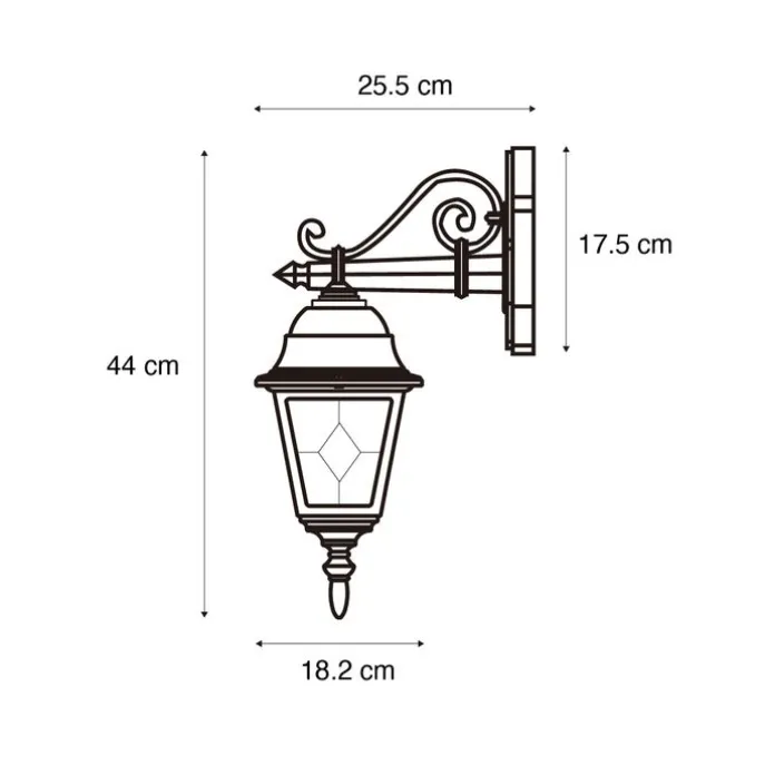 Vintage Außenwandlaterne Bronze - Antigua Down