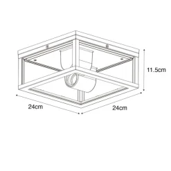 Vintage Deckenleuchte Antikgold IP44 2-flammig - Charlois