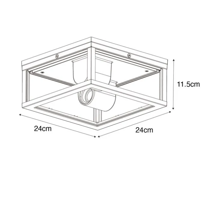 Vintage Deckenleuchte Antikgold IP44 2-flammig - Charlois