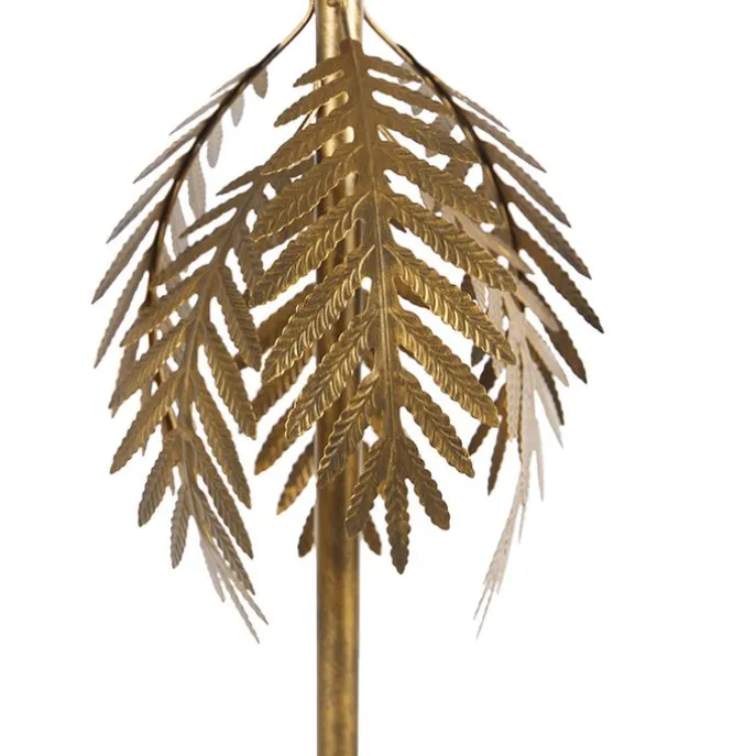 Vintage goldene Stehlampe mit grünem Samtschirm - Botanica