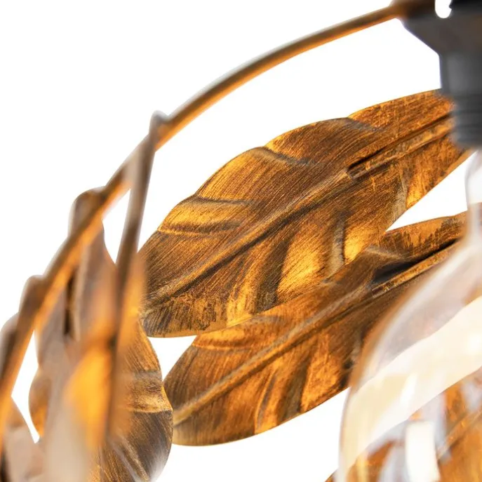 Vintage Hängelampe Antik Gold rund 3-flammig - Linde